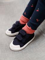 Textielen sneakers met klittenband voor baby marineblauw - thumbnail