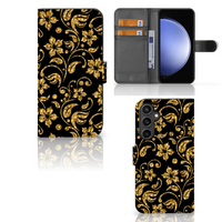 Samsung Galaxy S23 FE Hoesje Gouden Bloemen - thumbnail