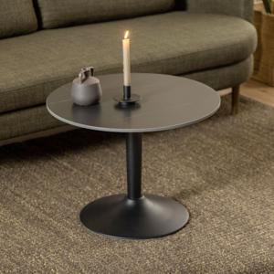 Bendt Salontafel Tempest 60cm, Keramiek met marmerlook, Kleur Zwart - Rond