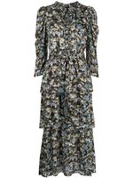 Marchesa Rosa robe nouée Juniper à fleurs - Noir