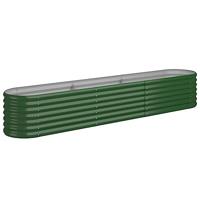 vidaXL Plantenbak 224x40x36 cm gepoedercoat staal groen