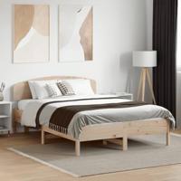 vidaXL Bedframe met hoofdbord massief grenenhout 120x190 cm, bed, slaapkamermeubel, houten bed, tweepersoonsbed, houten bedframe, bedbodem