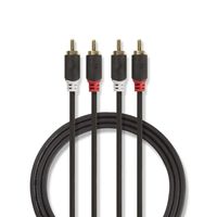 Stereo audiokabel | 2x RCA male - 2x RCA male | 2,0 m | Antraciet [CABW24200AT20] - thumbnail