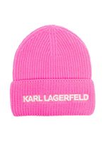 Karl Lagerfeld Kids bonnet à logo brodé - Rose - thumbnail