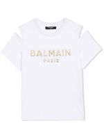 Balmain Kids t-shirt en coton à logo imprimé - Blanc