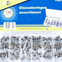 Topgear Glaszekeringen Set 120 delig 5 - 10 - 15 - 20 - 25 en 30A