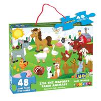 Luna vloerpuzzel boerderijdieren 60 x 90 cm karton 48 stuks