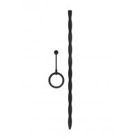 Silicone Plug & Cock Ring Set - Urethral Sounding - Black - thumbnail