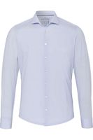 Pure Functional Slim Fit Jersey shirt lichtblauw, Effen - thumbnail