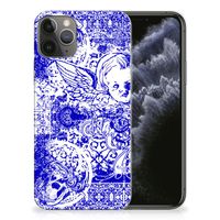 Silicone Back Case Apple iPhone 11 Pro Angel Skull Blauw - thumbnail