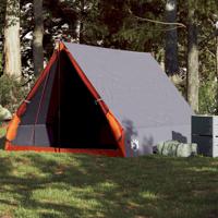 Tent A-frame 2-persoons waterdicht grijs en oranje - thumbnail