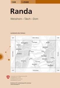 Wandelkaart - Topografische kaart 1328 Randa | Swisstopo