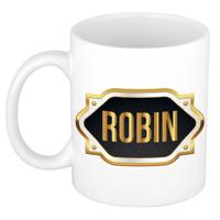 Robin naam / voornaam kado beker / mok met embleem - Naam mokken