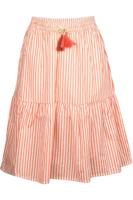 Like Flo Rok Flo Girls Woven Striped Long voor meisjes - Wit/Oranje - Maten: 128, 140, 152, 164