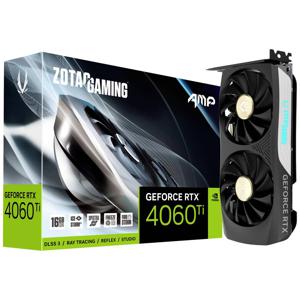 Zotac Nvidia GeForce RTX 4060 Ti Videokaart GAMING AMP 16 GB GDDR6-SDRAM PCIe x8 DisplayPort, HDMI NVIDIA G-Sync , RGB-verlichting