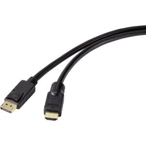 Renkforce RF-4581868 DisplayPort-kabel DisplayPort / HDMI Adapterkabel DisplayPort-stekker, HDMI-A-stekker 7.50 m Zwart