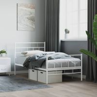 Bedframe met hoofd- en voeteneinde metaal wit 90x190 cm