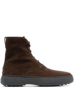 Tod's bottines en cuir W.G. à lacets - Marron