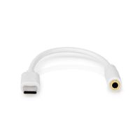 Nedis CCGB65950WT01 Usb-adapter Usb 2.0 Usb-c™ Male 3,5 Mm Female 0.10 M Rond Vernikkeld Pvc Wit Doos