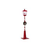 DKD Home Decor Lantaarn wit rood metaal 30 x 30 x 180 cm