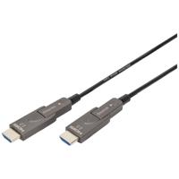 Digitus AK-330127-200-S HDMI-kabel HDMI Aansluitkabel HDMI-A-stekker 20 m Zwart 4K UHD, Afgeschermd (drievoudig), Flexibel, Afscherming totaal, Afgeschermd,