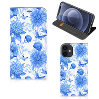 Smart Cover voor iPhone 12 Mini Flowers Blue - thumbnail