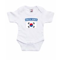 South-Korea / Zuid-Korea landen rompertje met vlag wit voor babys