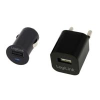 LogiLink PA0076 USB-oplader Binnen, Auto, Thuis Uitgangsstroom (max.) 1500 mA Aantal uitgangen: 1 x USB-A - thumbnail