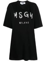 MSGM robe à logo imprimé - Noir