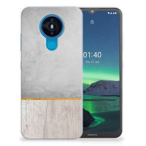 Nokia 1.4 Bumper Hoesje Wood Concrete