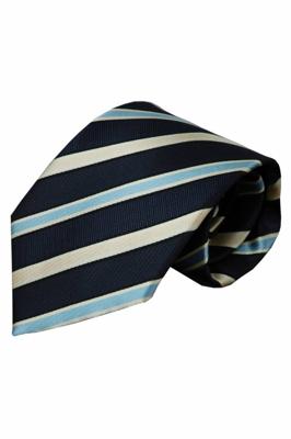 Blauwe zijden stropdas Penne 01
