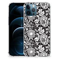 iPhone 12 | 12 Pro Case Black Flowers - thumbnail