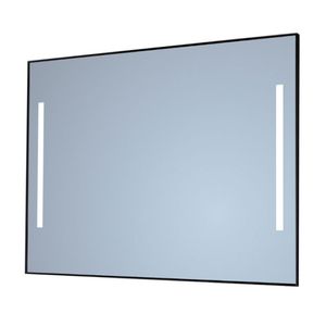 Spiegel Sanicare Q-Mirrors 100x70 cm Vierkant Met Links & Rechts LED Cold White, Omlijsting Chroom incl. ophangmateriaal Zonder Schakelaar Sanicare