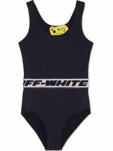 Off-White Kids maillot de bain à bande logo - Noir