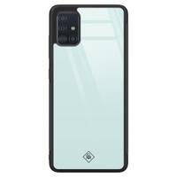 Samsung Galaxy A51 glazen hardcase - Pastel blauw