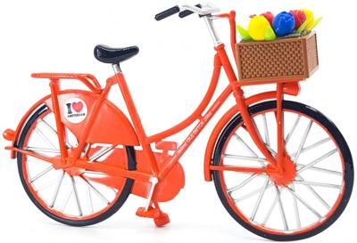 Matix miniatuurfiets Amsterdam 15 x 9 cm metaal oranje Matix miniatuurfiets Amsterdam 15 x 9 cm metaal oranje