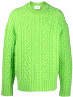 AMI Paris pull en maille torsadée à col rond - Vert