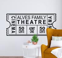 Gepersonaliseerd familietheater bioscoop sticker - thumbnail