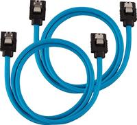 Corsair Premium SATA3-kabel (6 Gbps, 60 cm), met ommanteling, blauw