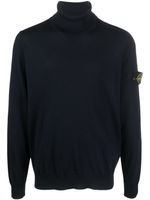 Stone Island pull en laine vierge à col roulé - Bleu