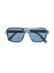 Dolce & Gabbana Eyewear lunettes de soleil Denim Patchwork à monture pilote - Bleu