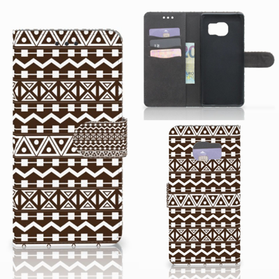 Samsung Galaxy S7 Edge Telefoon Hoesje Aztec Brown