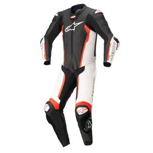 ALPINESTARS Missile V2 1PC Suit, 1-delig motorpak, Zwart-Wit-Rood Fluo