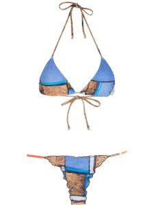 Amir Slama bikini à rayures - Bleu