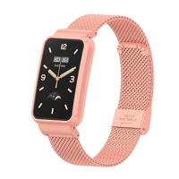 By Qubix - Milanese bandje met case - Roze - Xiaomi Smart band 7 Pro
