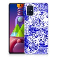 Silicone Back Case Samsung Galaxy M51 Angel Skull Blauw - thumbnail