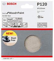 Bosch Professional 5 Stuks Schuurblad M480 Best for Wood and Paint (hout en verf, Ø 115 mm, korrelgrootte K120, accessoire excenterschuurmachine)