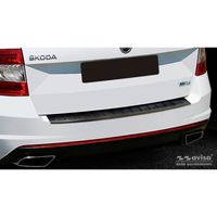 Zwart RVS Bumper beschermer passend voor Skoda Octavia III Kombi RS 2013-2016 & FL 2017- 'Ribs' AV245013 - thumbnail