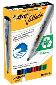 Bic whiteboardmarker 1701 doos van 4 stuks in geassorteerde kleuren