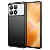 Xiaomi Redmi K70/K70 Pro/Poco F6 Pro Geborsteld TPU Hoesje - Koolstofvezel - Zwart - thumbnail